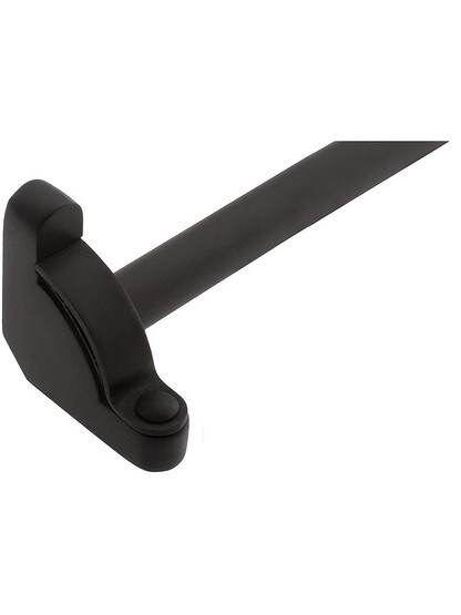 28 1/2 inch Heritage Stair Rod Without Finials - 1/2 inch Diameter Brass With Standard Brackets in Wrought Iron.